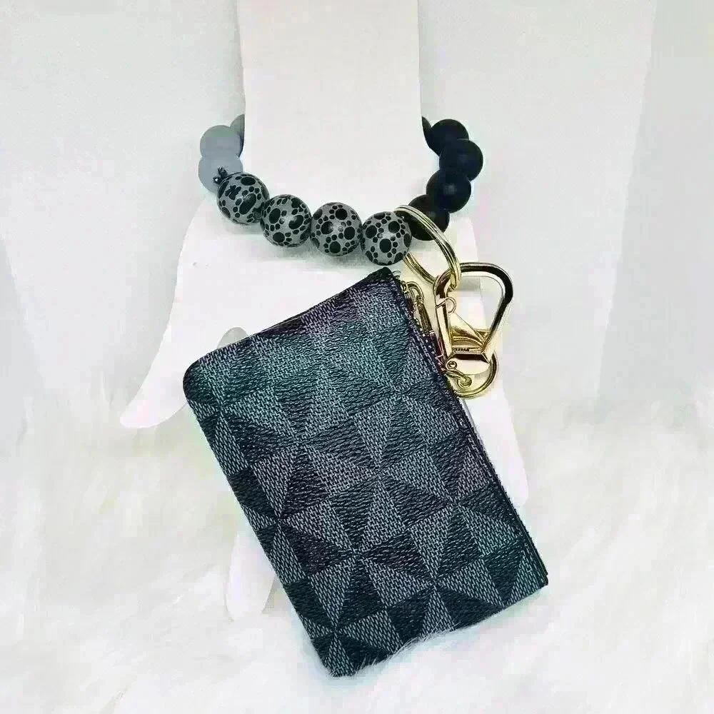 Lorraine Zippered Card Coin Case in Dark Gray